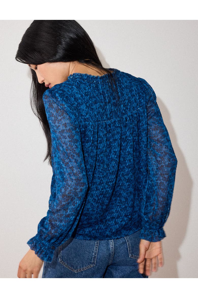 Ditsy Blouse, Alternate, color, Blue