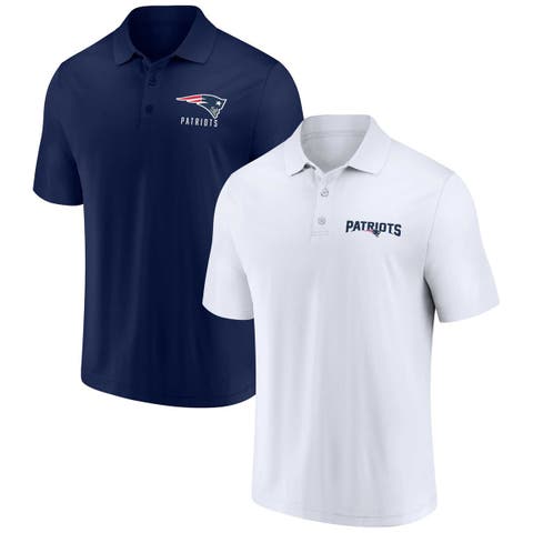 Men's Fanatics Branded White/Navy New England Patriots Lockup Two-Pack Polo Set