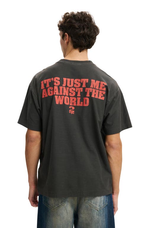 Cotton On Box Fit Premium Music T-shirt In Black