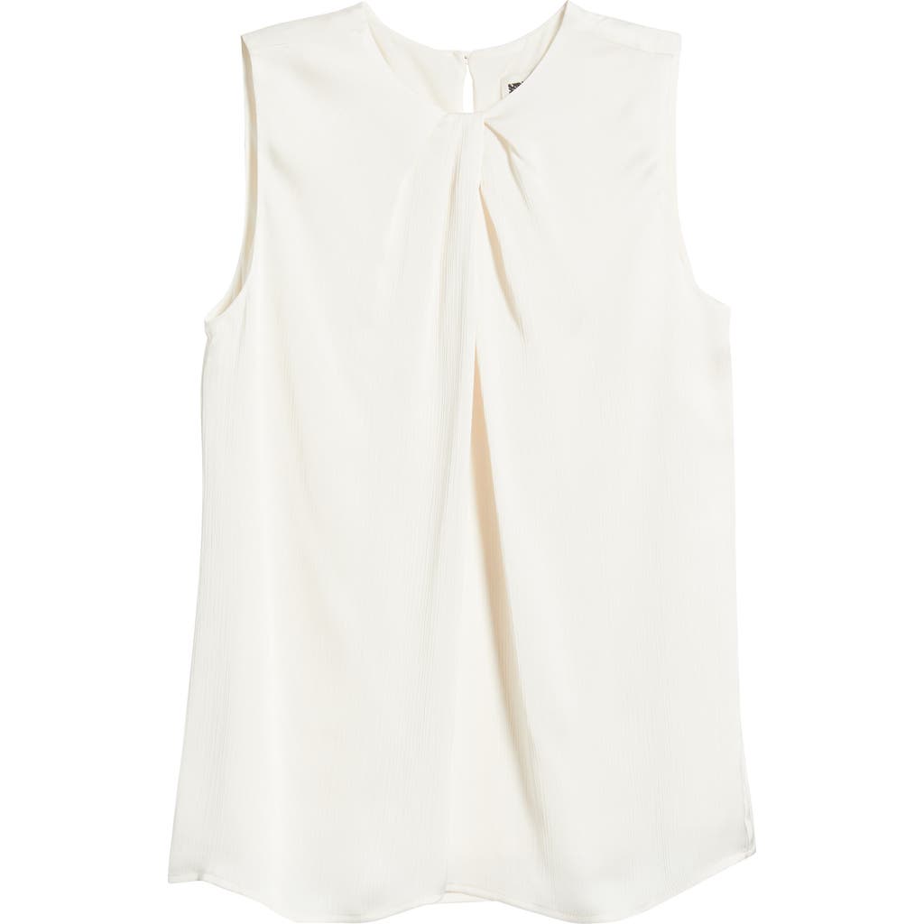 Anne Klein Womens Pleated Chiffon Shell In White