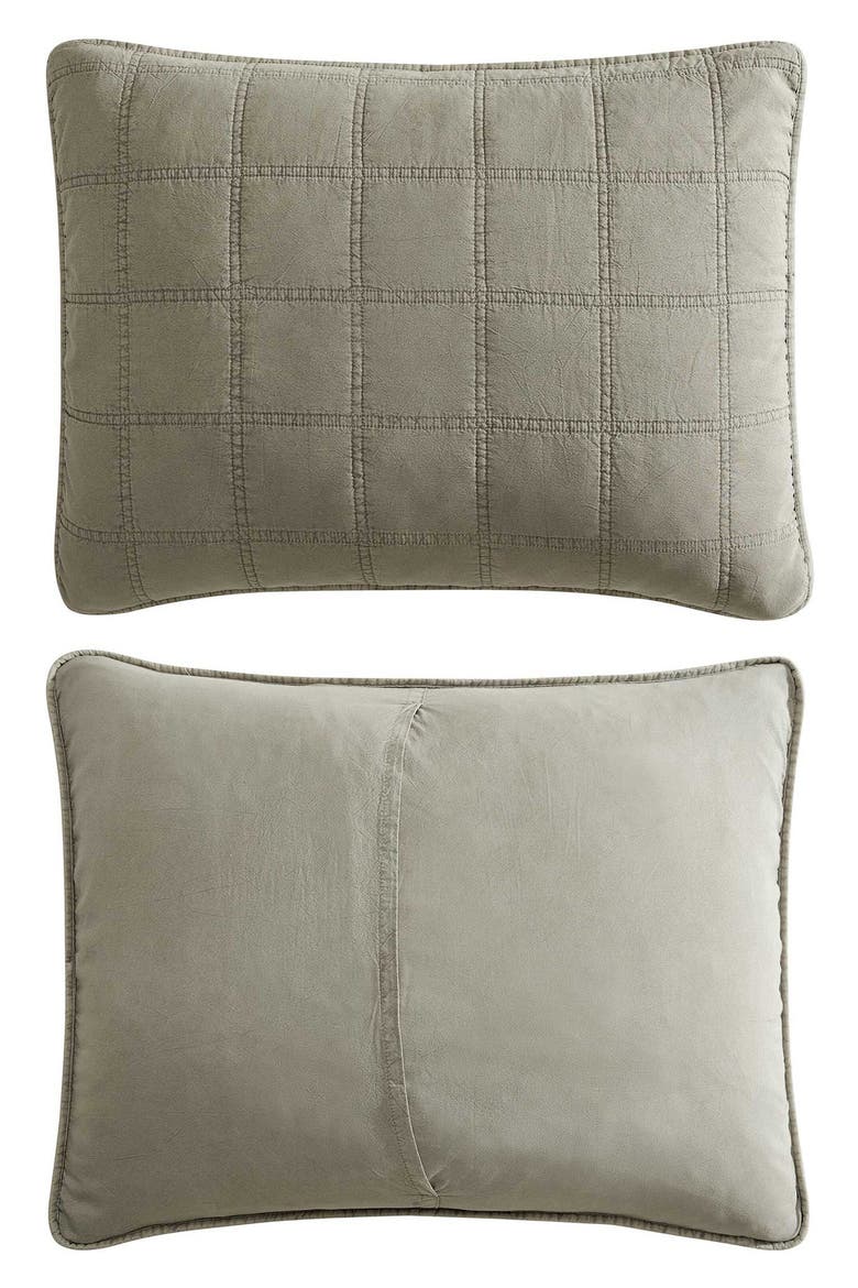 Stonewashed Solid Microfiber Quilt Set, Alternate, color, MEDIUM/ DARK BROWN