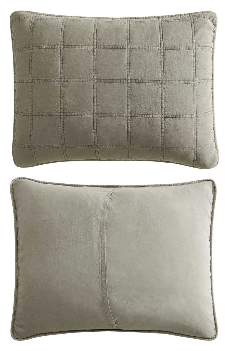 Kenneth Cole Reaction Stonewashed Solid Microfiber Quilt Set, Alternate, color, Medium/ Dark Brown