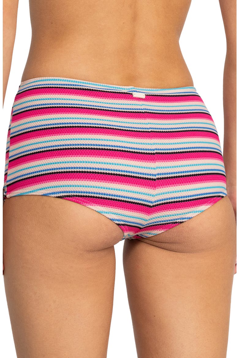Paraiso Stripe Shorty Bikini Bottoms, Alternate, color, BRAZILIAN SAND PARAI