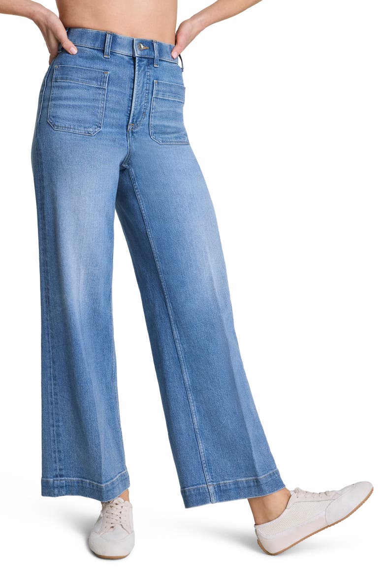 SPANX<sup>®</sup> SPANXshape<sup>™</sup> Authentic 360 Patch Pocket Cropped Wide Leg Jeans, Main, color, Elysian
