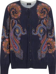 Etro Floral Paisley Silk & Cashmere Cardigan