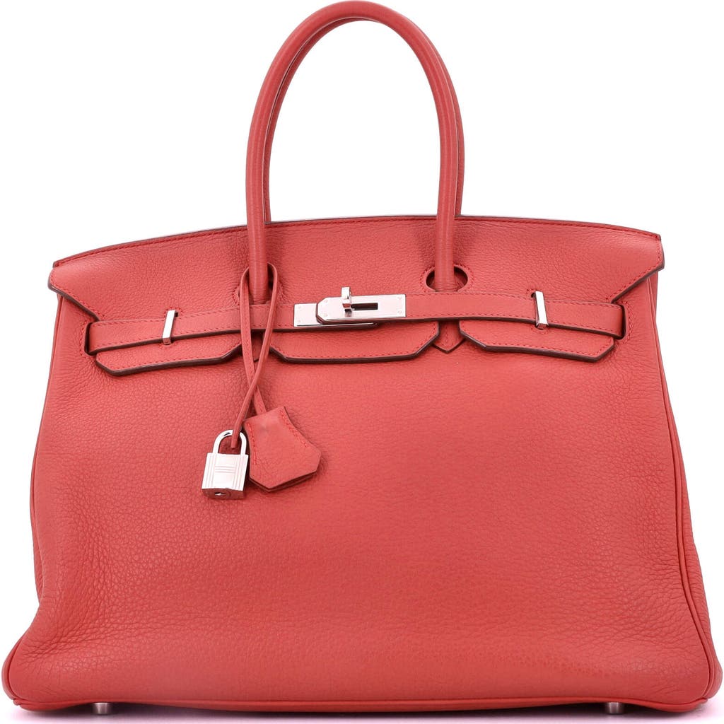 Pre-owned Hermes  Hermes Birkin Handbag Pink Clemence With Palladium Hardware 35 In Purple