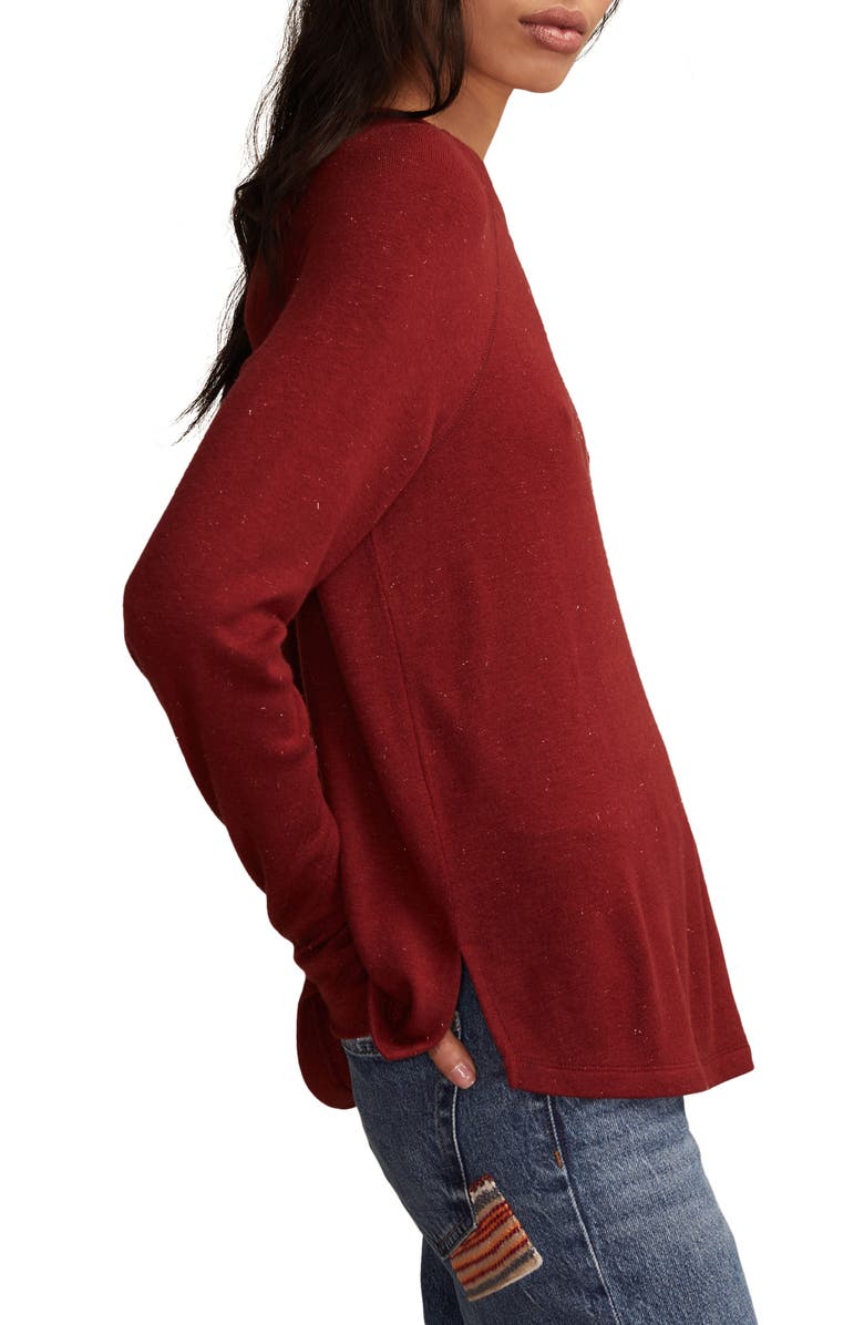 Lucky Brand Long Sleeve Crewneck T-Shirt, Alternate, color, Syrah Red
