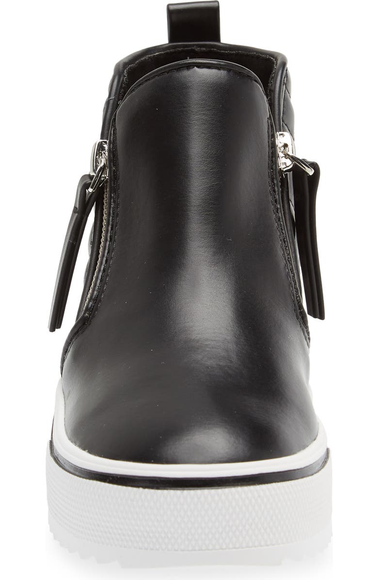 Steve Madden JVicey Quilted Zip Sneaker, Alternate, color, Black