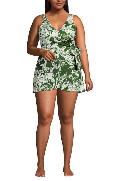 Lands' End Side Tie Mini Swim Dress Swimsuit