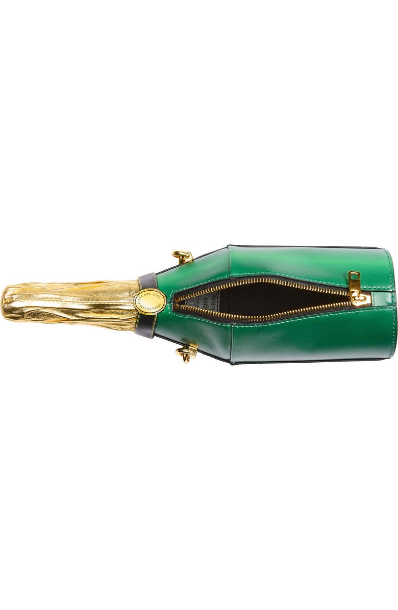 Moschino Champagne Bottle Leather Clutch, Alternate, color, One Color 85A Oe1