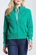 APNY Mesh Pointelle Zip Full Zip Sweatshirt