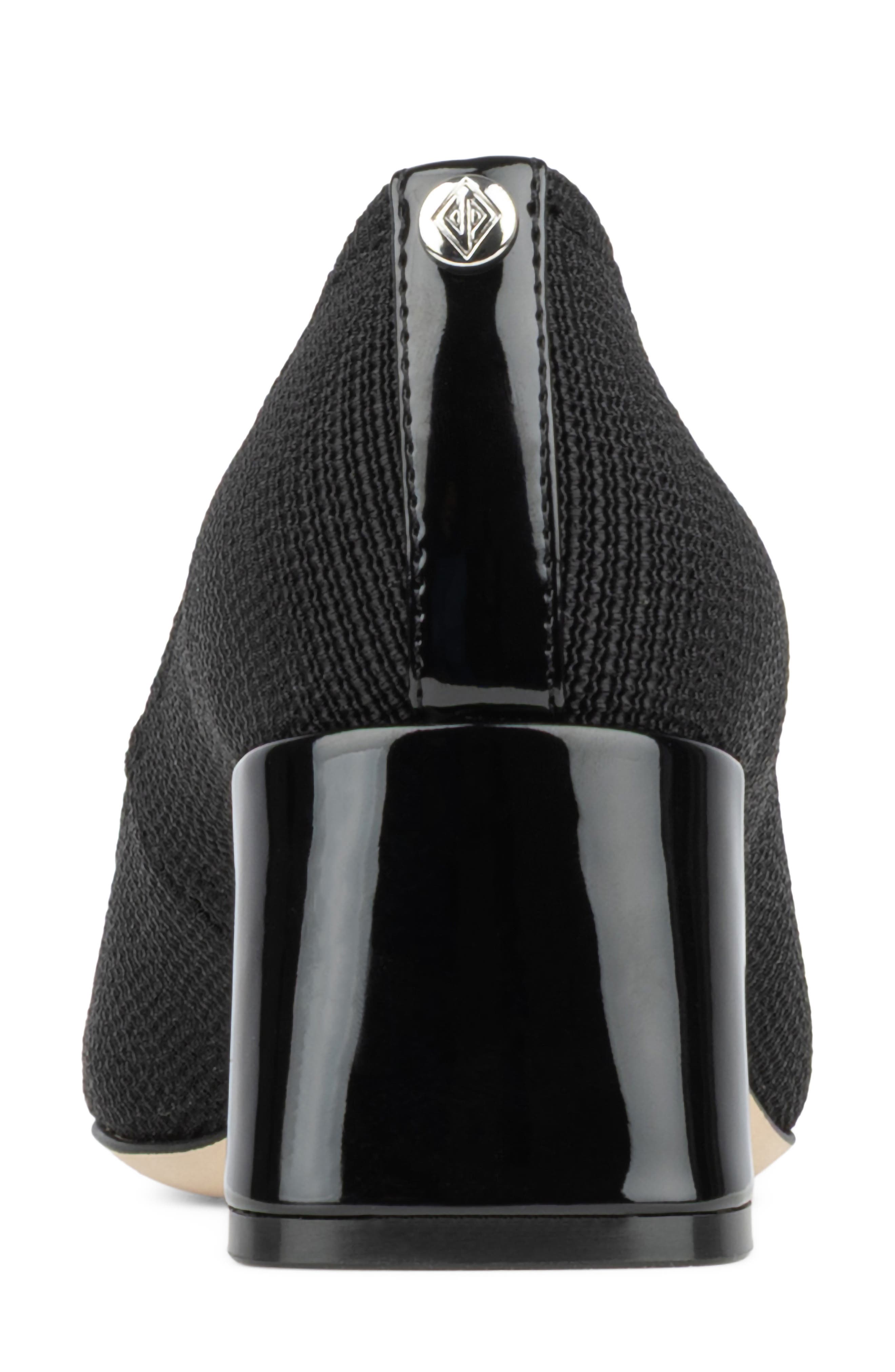 Delite Flared Block Heel Pump, Alternate, color, BLACK