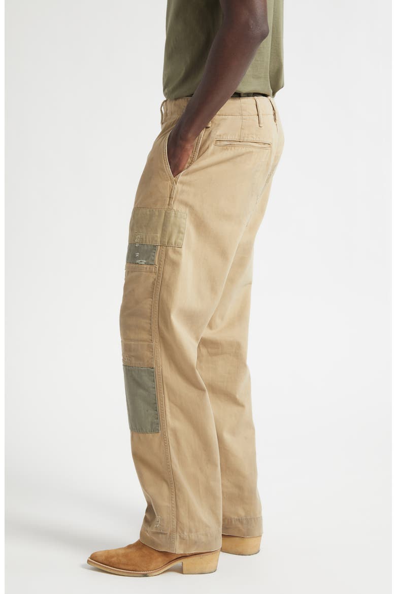Double RL Flat Front Rip & Repair Cotton Twill Field Chinos (Men