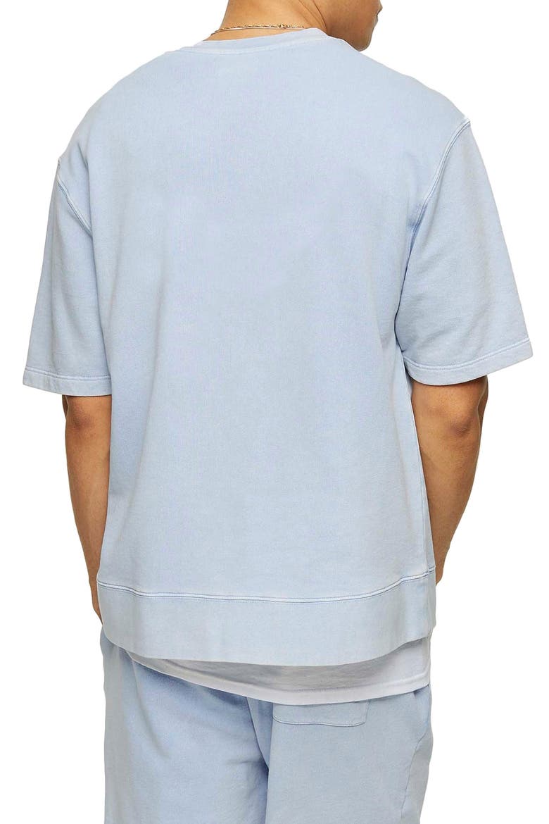 Short Sleeve French Terry Sweatshirt, Alternate, color, BLUE