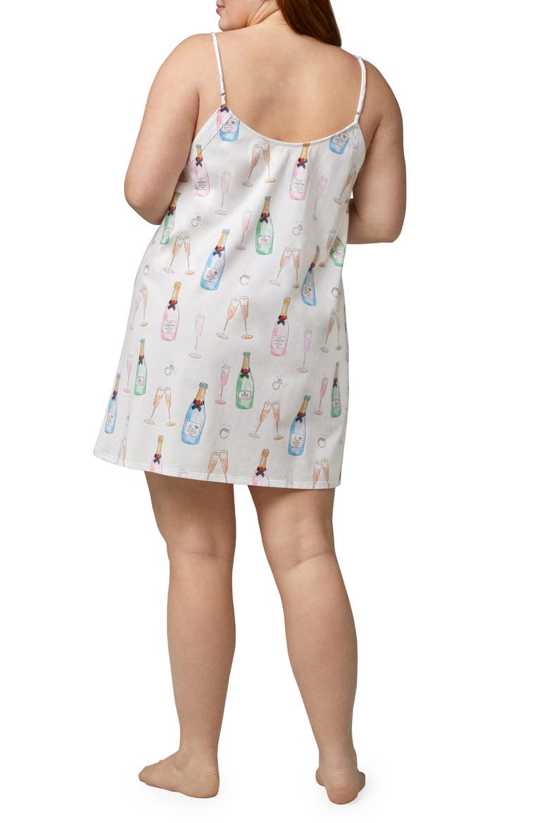 Just Married Print Organic Cotton Jersey Chemise, Alternate, color, CHAMPAGNE WEDDING