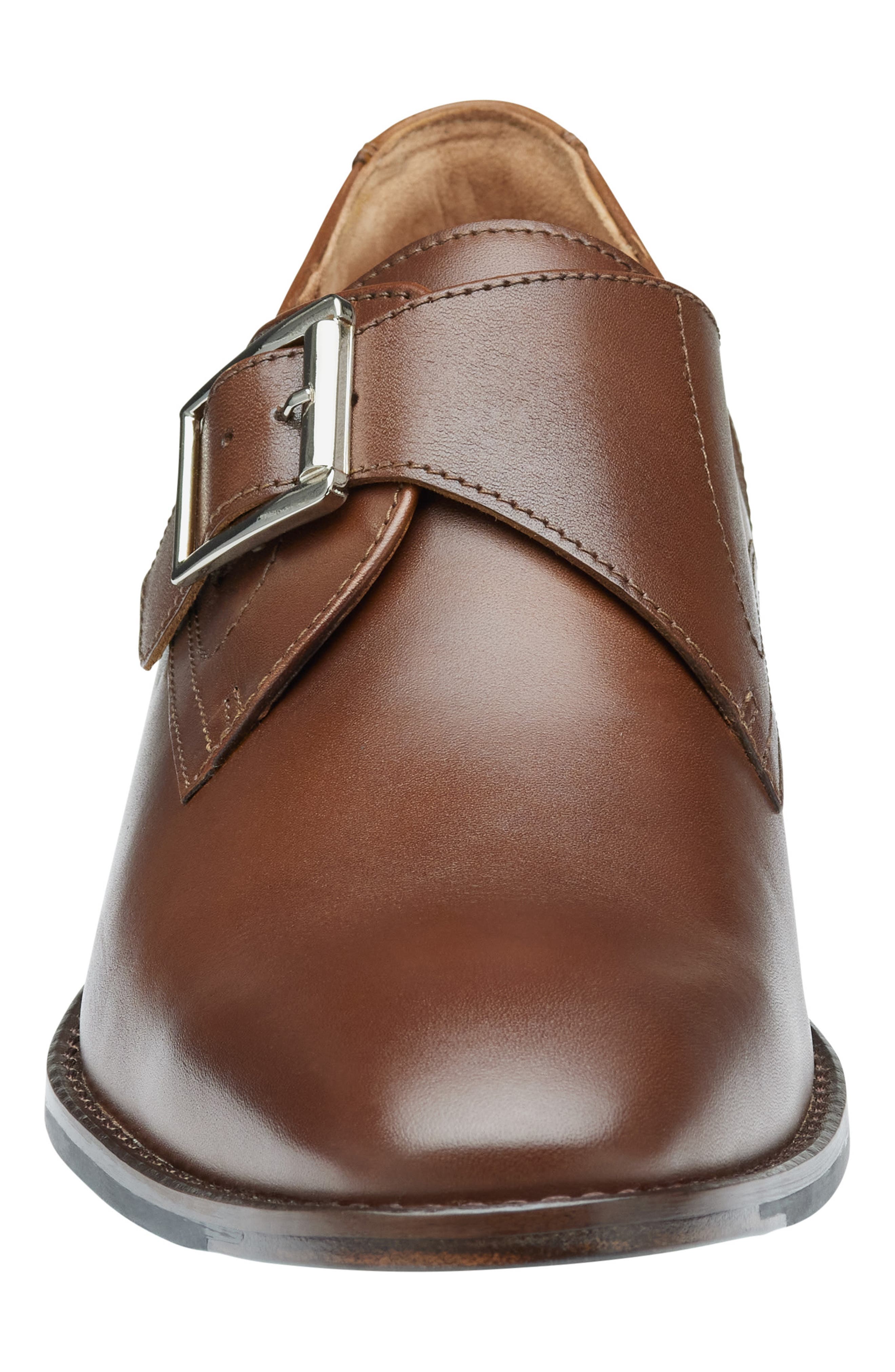 Johnston & Murphy Richland Monk Strap Shoe, Alternate, color, Mahogany Full Grain