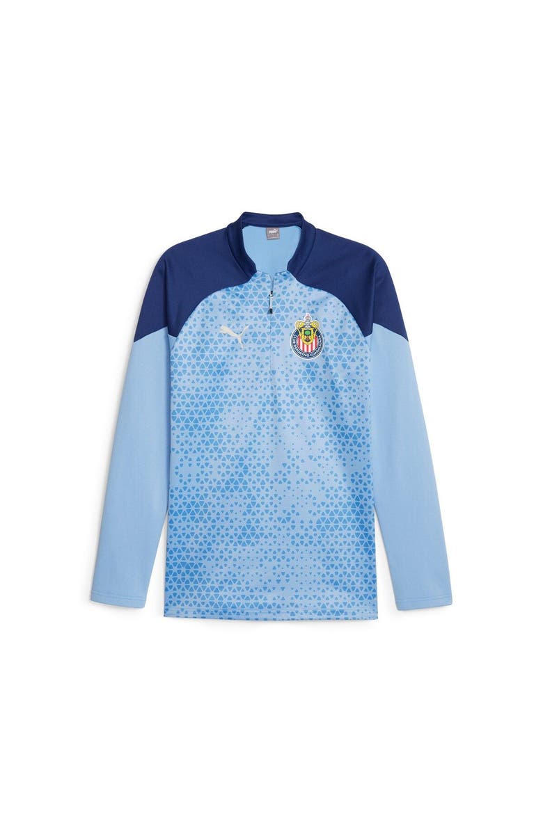 PUMA Men's Puma Light Blue Chivas 2023/24 Quarter-Zip Fleece Top, Alternate, color, Light Blue