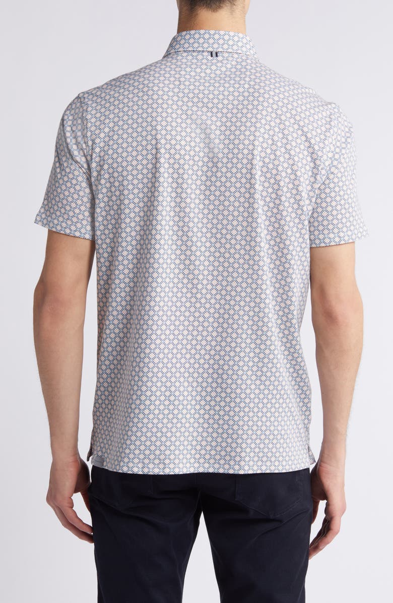 Stone Rose Tile Flower Performance Jersey Polo, Alternate, color, 