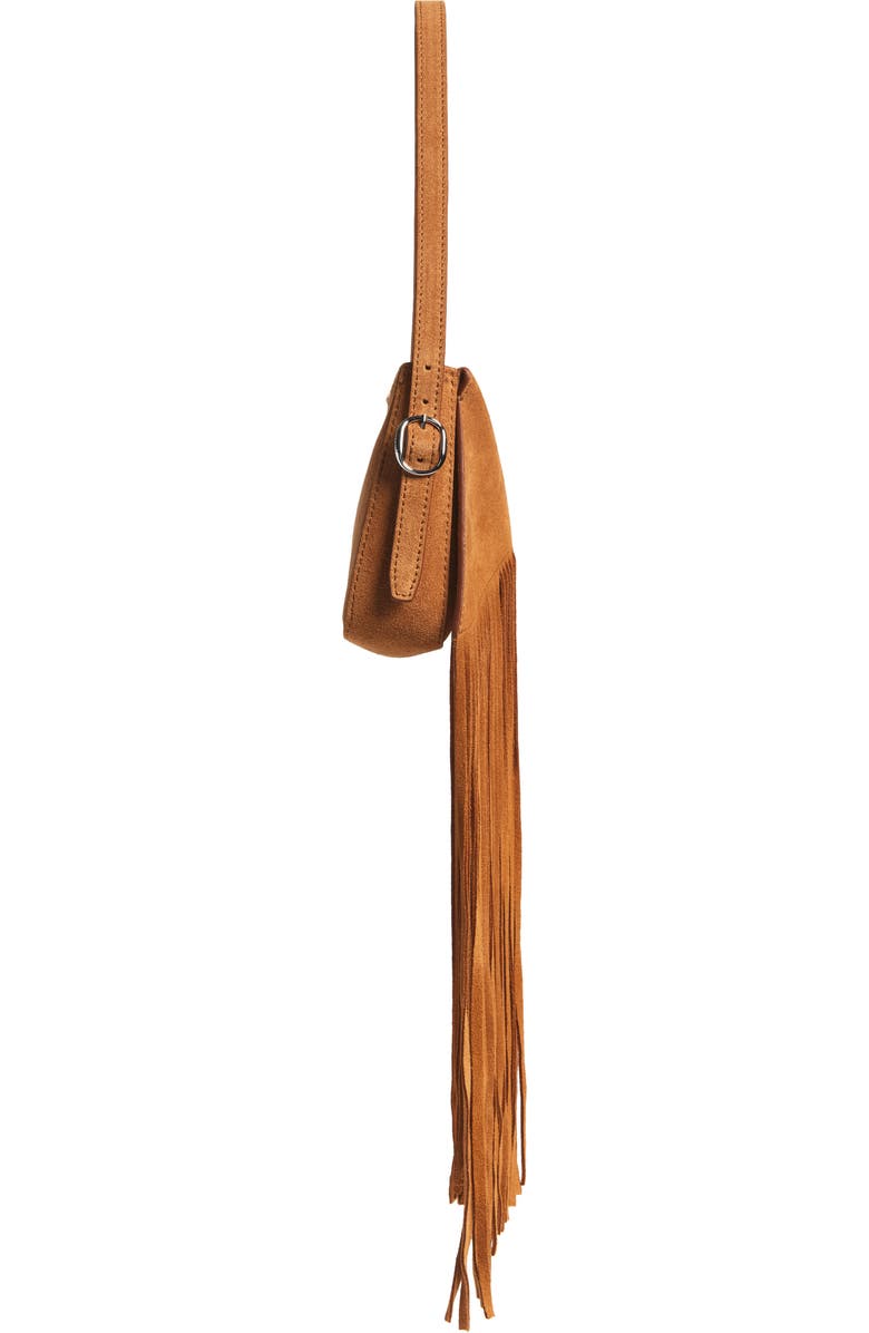 Coperni Belt Fringe Leather Baguette Bag, Alternate, color,
