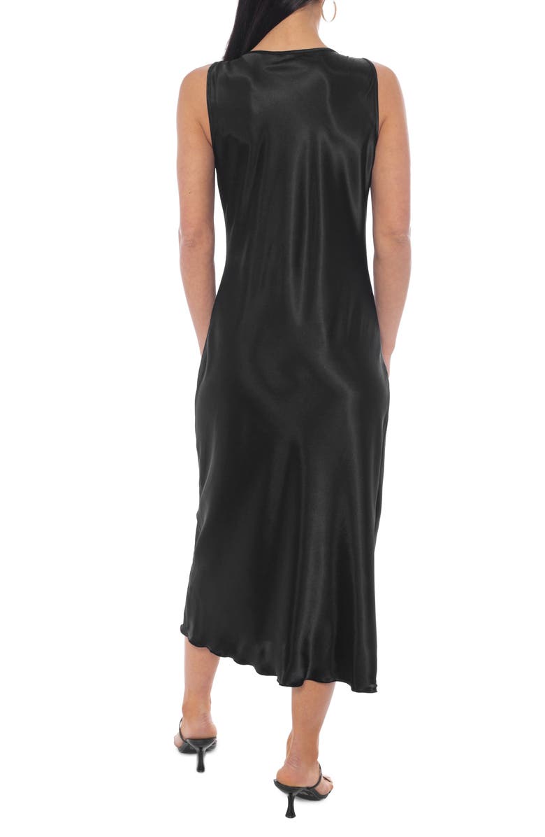 TASH AND SOPHIE Chain Strap Cowl Neck Satin Midi Dress, Alternate, color, 