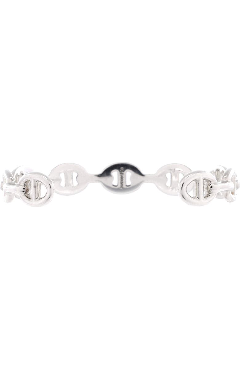 Pre-Owned Hermes Chaine d'Ancre Enchainee Cuff Bracelet Sterling Silver Medium, Alternate, color, Silver