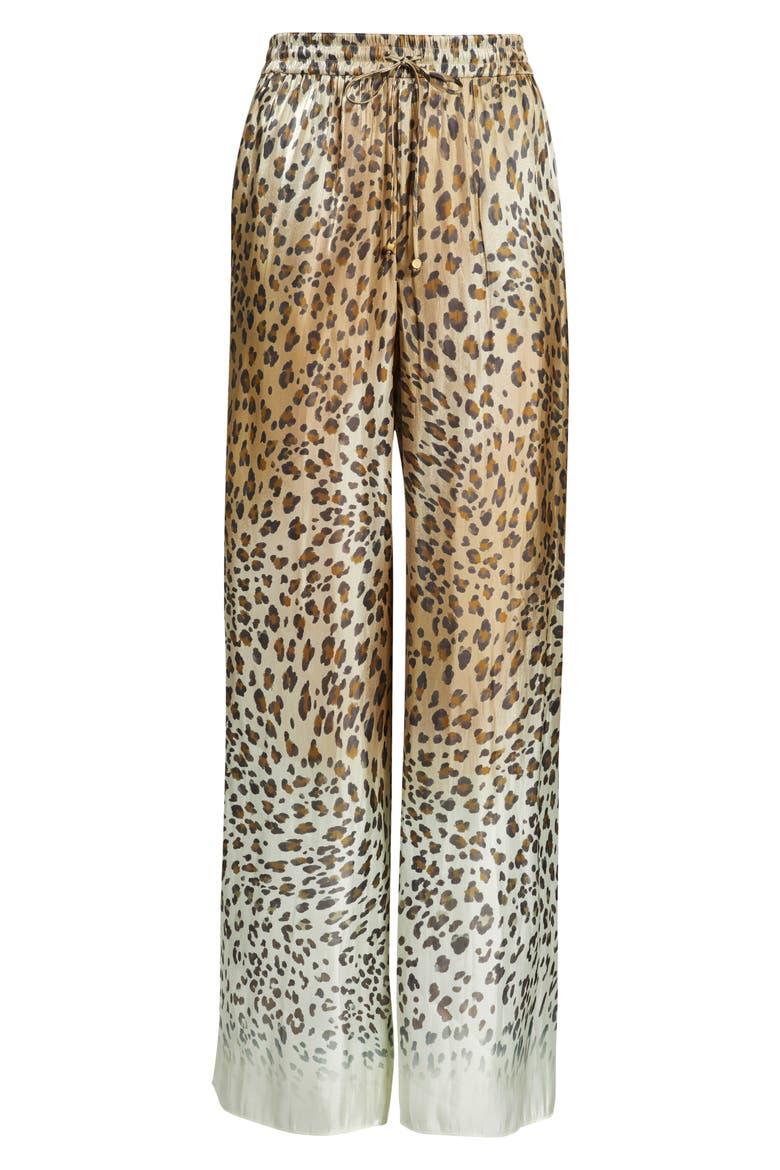 Print Ombré Wide Leg Pants, Alternate, color, BROWN MULTI