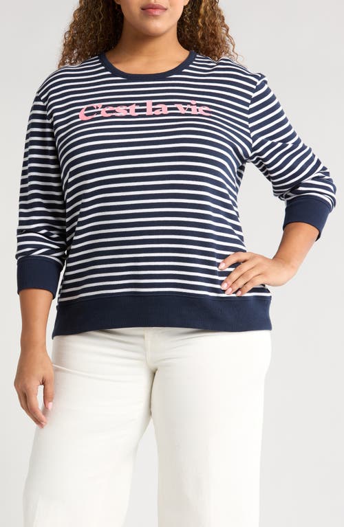 CASLONR CASLON(R) C'EST LA VIE STRIPE SWEATSHIRT
