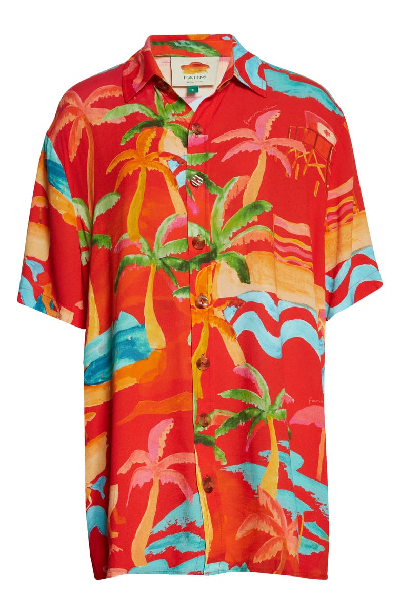 FARM Rio Unisex Ipanema Island Print Camp Shirt, Alternate, color, 