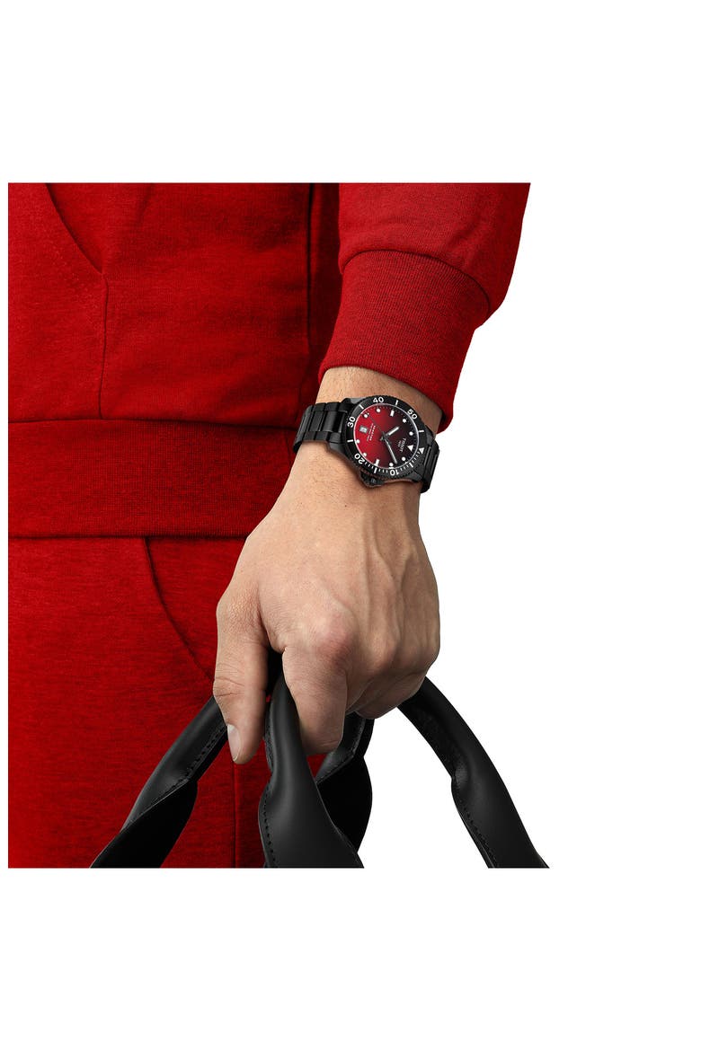Seastar 1000 Bracelet Watch, 40mm, Alternate, color, RED GRADIENT