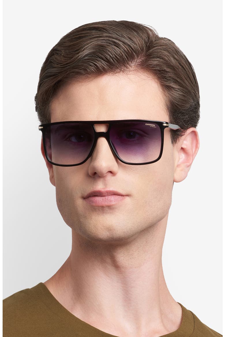 59mm Navigator Sunglasses, Alternate, color, BLACK RED/ DK BLUE SF