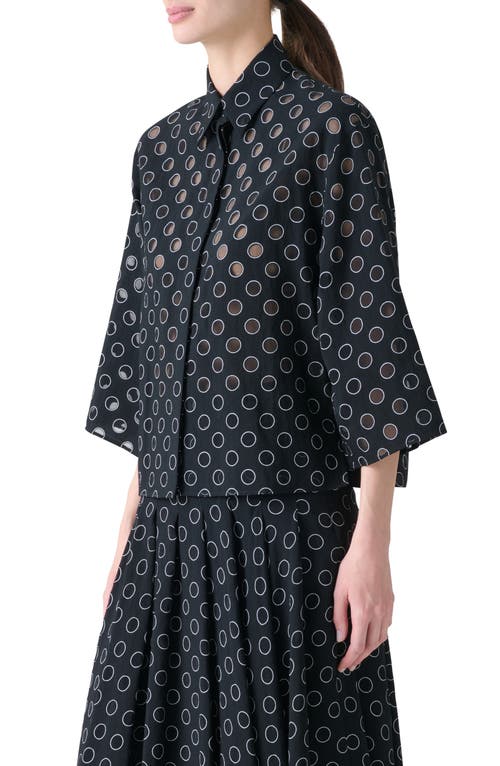 Akris Punto Sheer Polka Dot Button-up Shirt