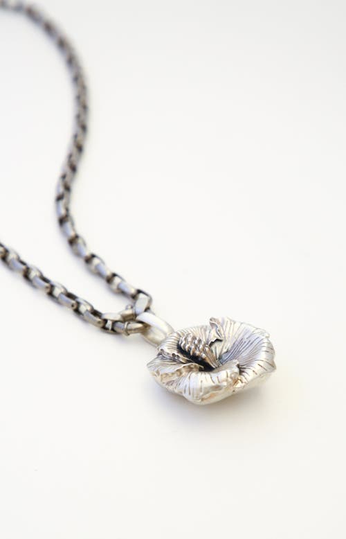 67jewelry Hibiscus Flower Necklace In Silver