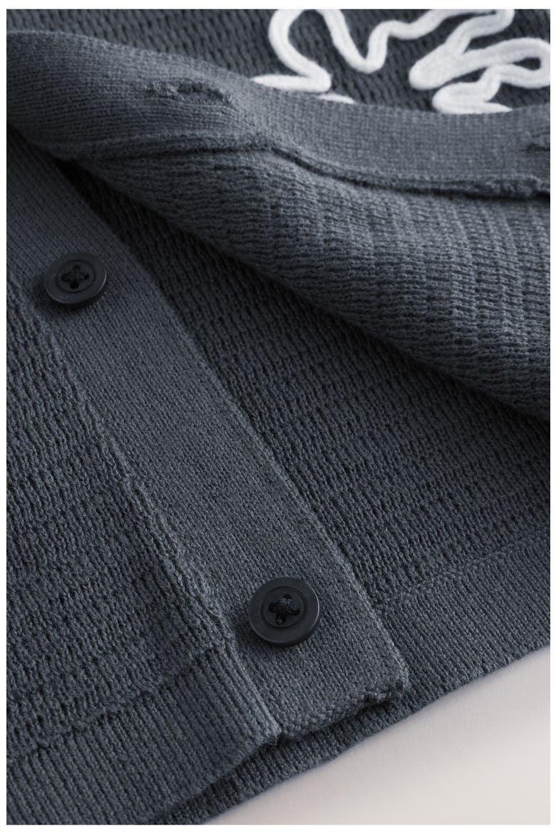 Kids' Beach Scene Knit Button-Up Shirt, Alternate, color, GREY