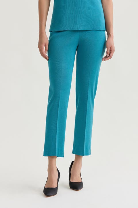 Knit Straight-Leg Ankle Pants