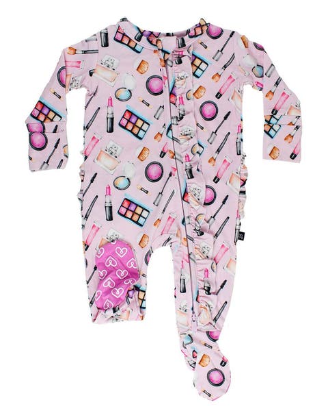 Makeup Print Ruffled Footie Pajamas (Baby)