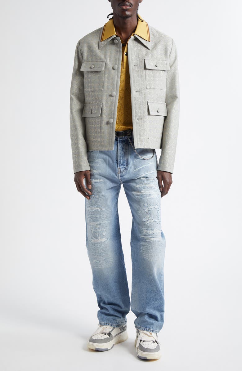 AMIRI MA Quad Jacquard 4-Pocket Cotton & Wool Utility Jacket, Alternate, color, 
