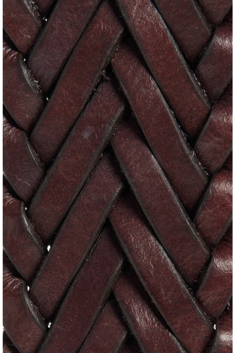 Miley Braided Leather Belt, Alternate, color, BROWN- GOLD