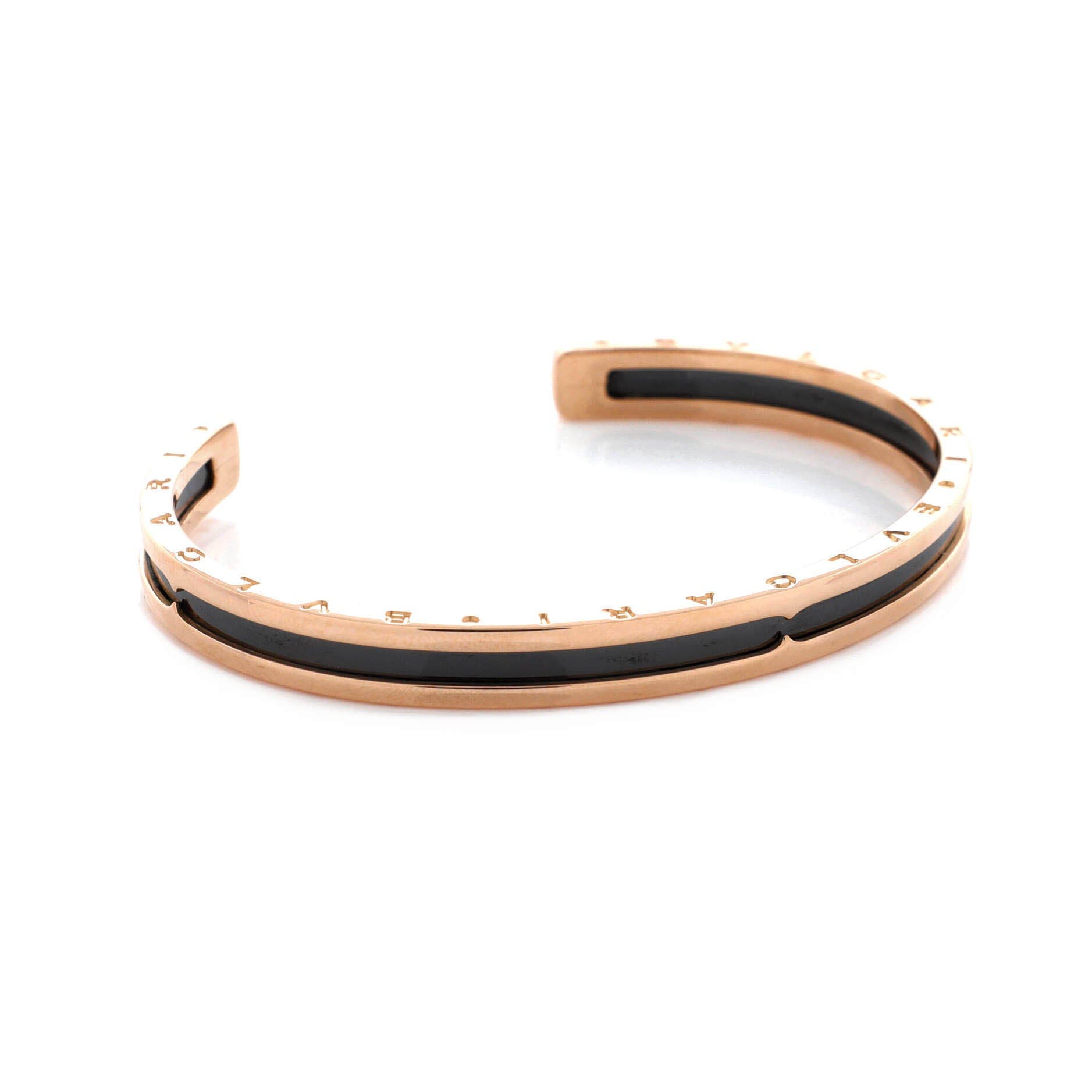 B.Zero1 Cuff Bracelet 18K Rose Gold and Coated Stainless Steel, Alternate, color, Metallic Gold