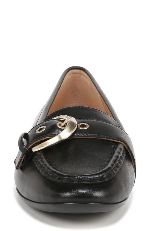 Naturalizer Lola 2 Slip-on Buckle Flats In Black Leather