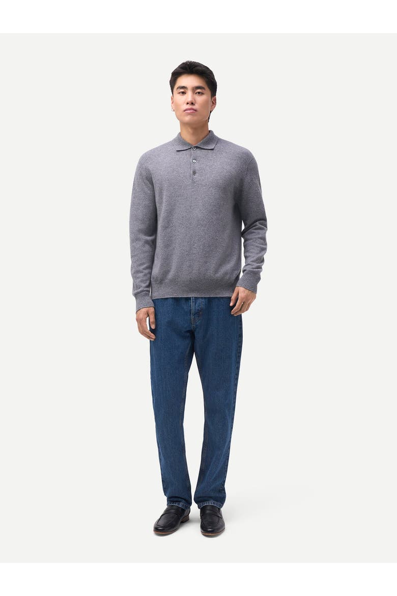 Timeless Cashmere Polo Sweater, Alternate, color, dim gray