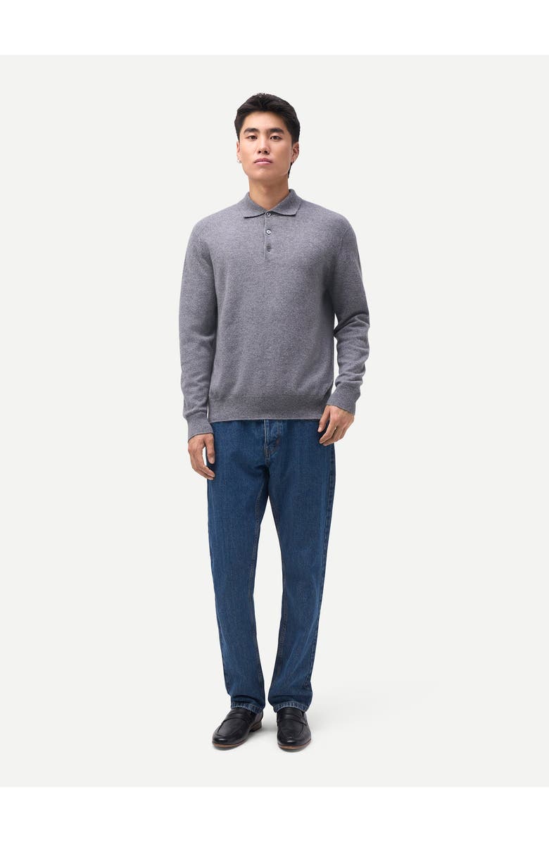 Gobi Cashmere Timeless Cashmere Polo Sweater, Alternate, color, Dim Gray