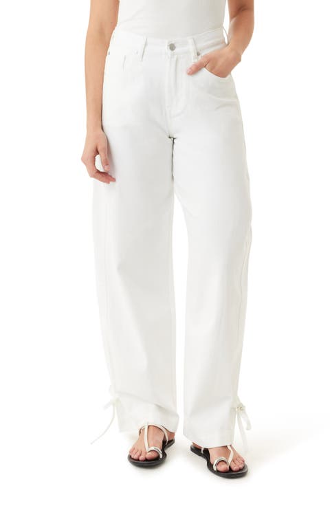 Drapey Relaxed High Waist Barrel Leg Jeans