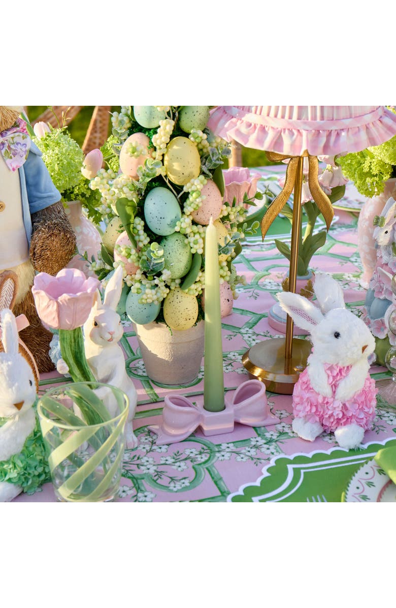 Mrs. Alice Petal Pink Ceramic Bow Candle Holders, Alternate, color, Pink