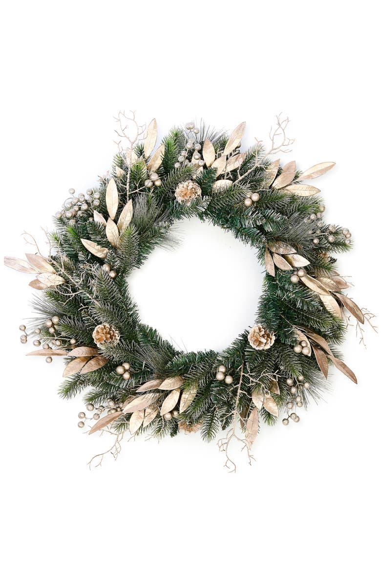 MACKENZIE CHILDS Holiday Glam Urn Wreath, Main, color, Green