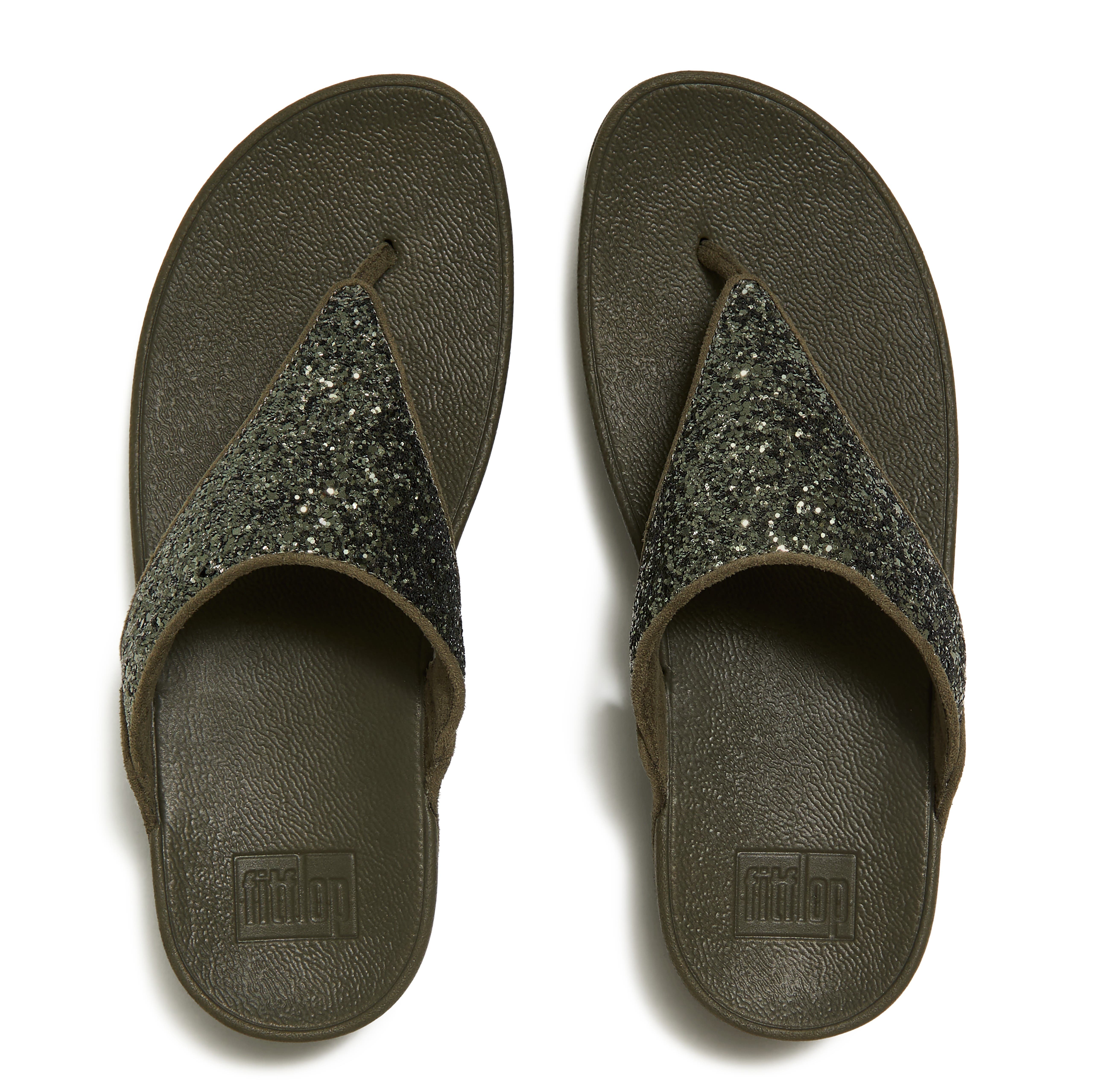 Lulu Multi Tonal Glitter Toe Post Sandals, Alternate, color, Deep Olive