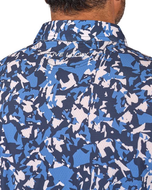 Black Clover Camo Mix Polo In Blue