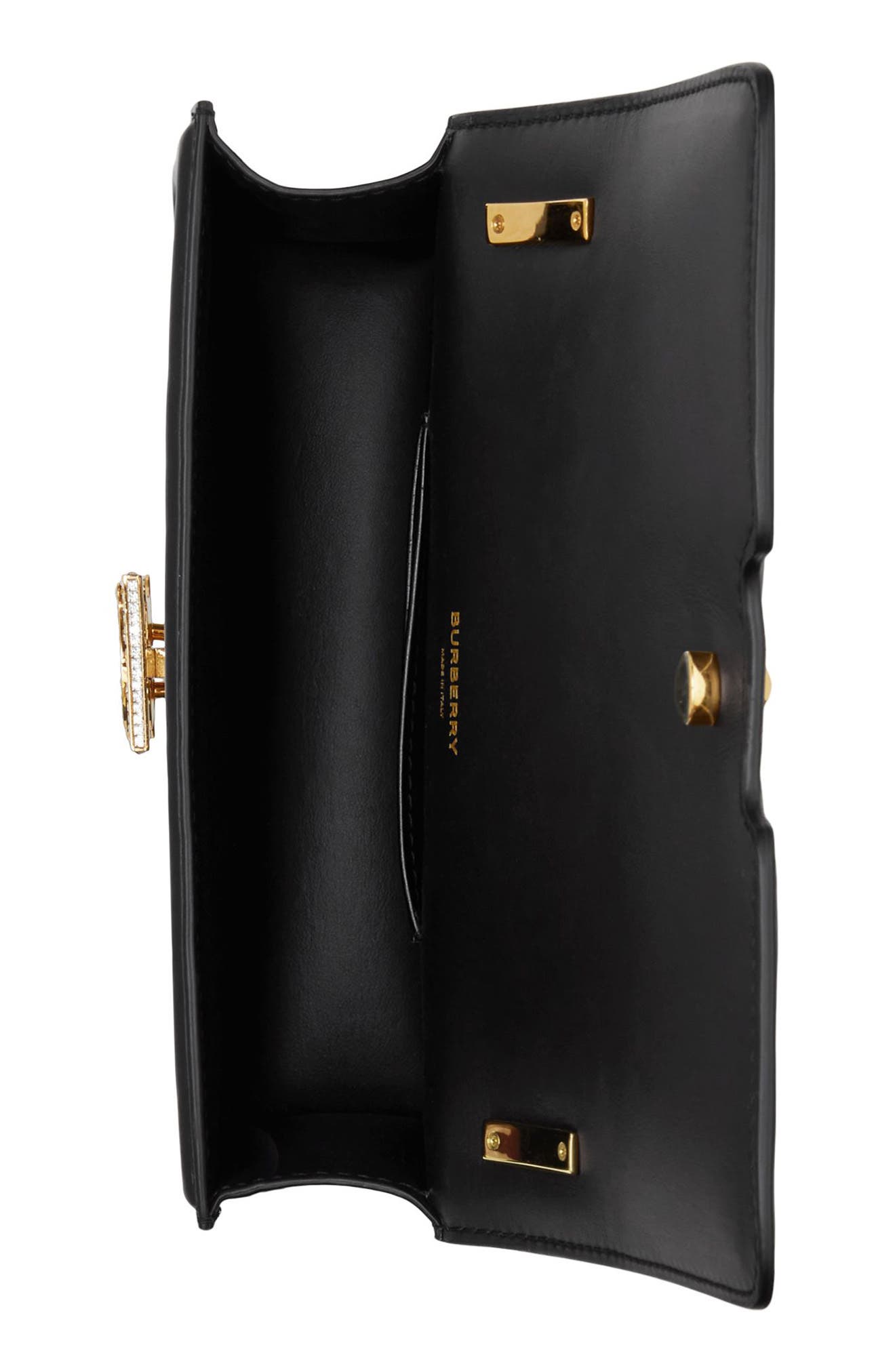 Burberry Mini Crystal TB Leather Crossbody Bag, Alternate, color, 