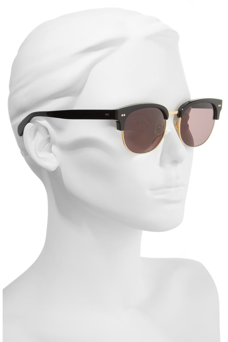 Clubhouse 50mm Semi-Rimless Sunglasses, Alternate, color, BLACK
