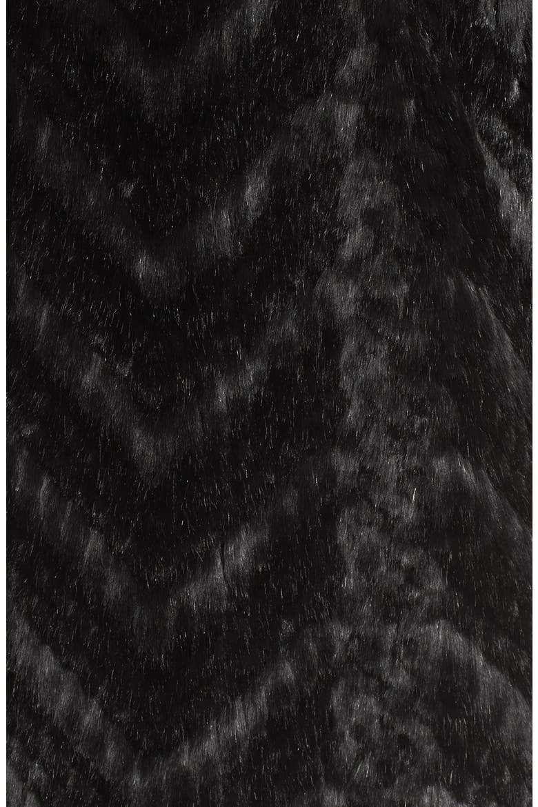 Tiered Faux Fur Topper, Alternate, color, BLACK