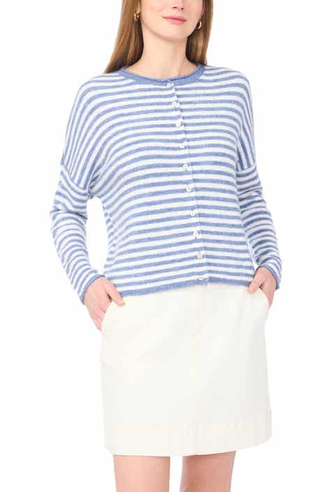 Vince Camuto Stripe Cotton Cardigan